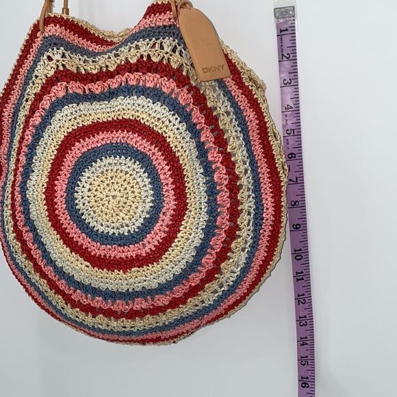DKNY Circle Woven Boho Style Shoulder Bag - Picture 9 of 13